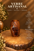 Gobelet en Bois Massif – Motif Grains de Café Gravé et Peint